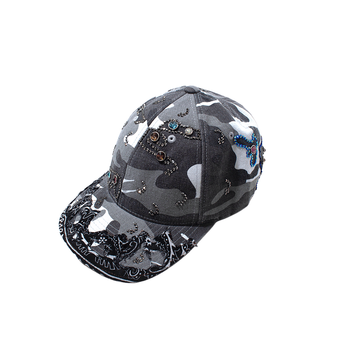 RIVA × DUGOUT PAISLEY CAMO STUDS CAP BLACK