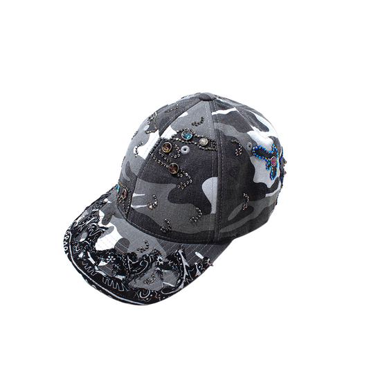 RIVA × DUGOUT PAISLEY CAMO STUDS CAP BLACK