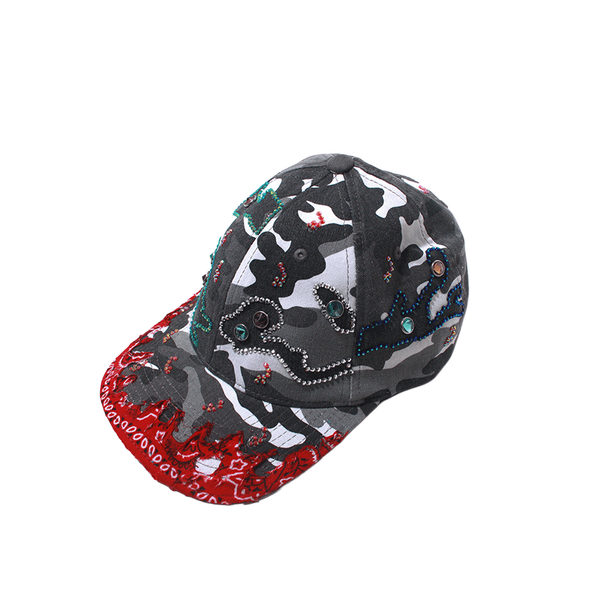 RIVA × DUGOUT PAISLEY CAMO STUDS CAP RED