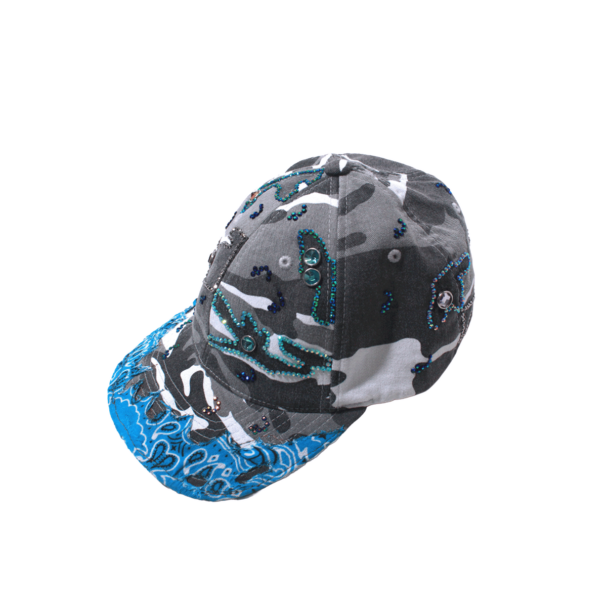 RIVA × DUGOUT PAISLEY CAMO STUDS CAP BLUE