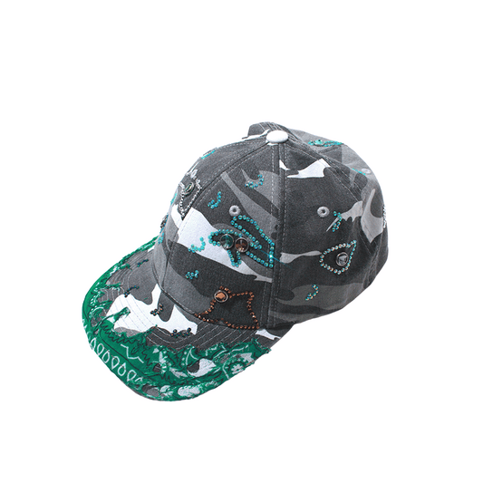 RIVA × DUGOUT PAISLEY CAMO STUDS CAP GREEN