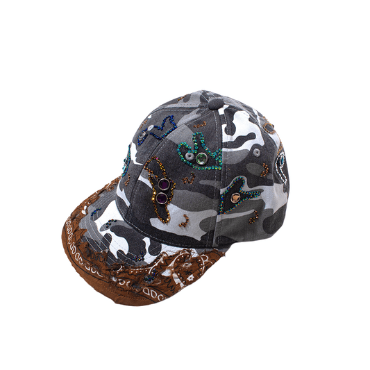 RIVA × DUGOUT PAISLEY CAMO STUDS CAP BROWN