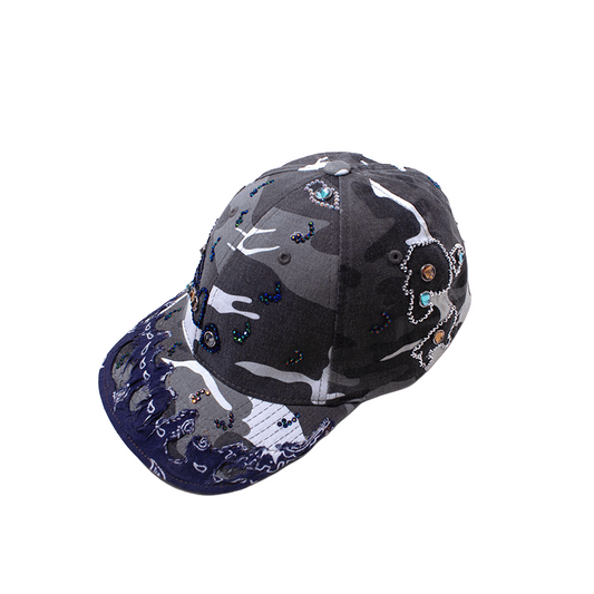 RIVA × DUGOUT PAISLEY CAMO STUDS CAP NAVY