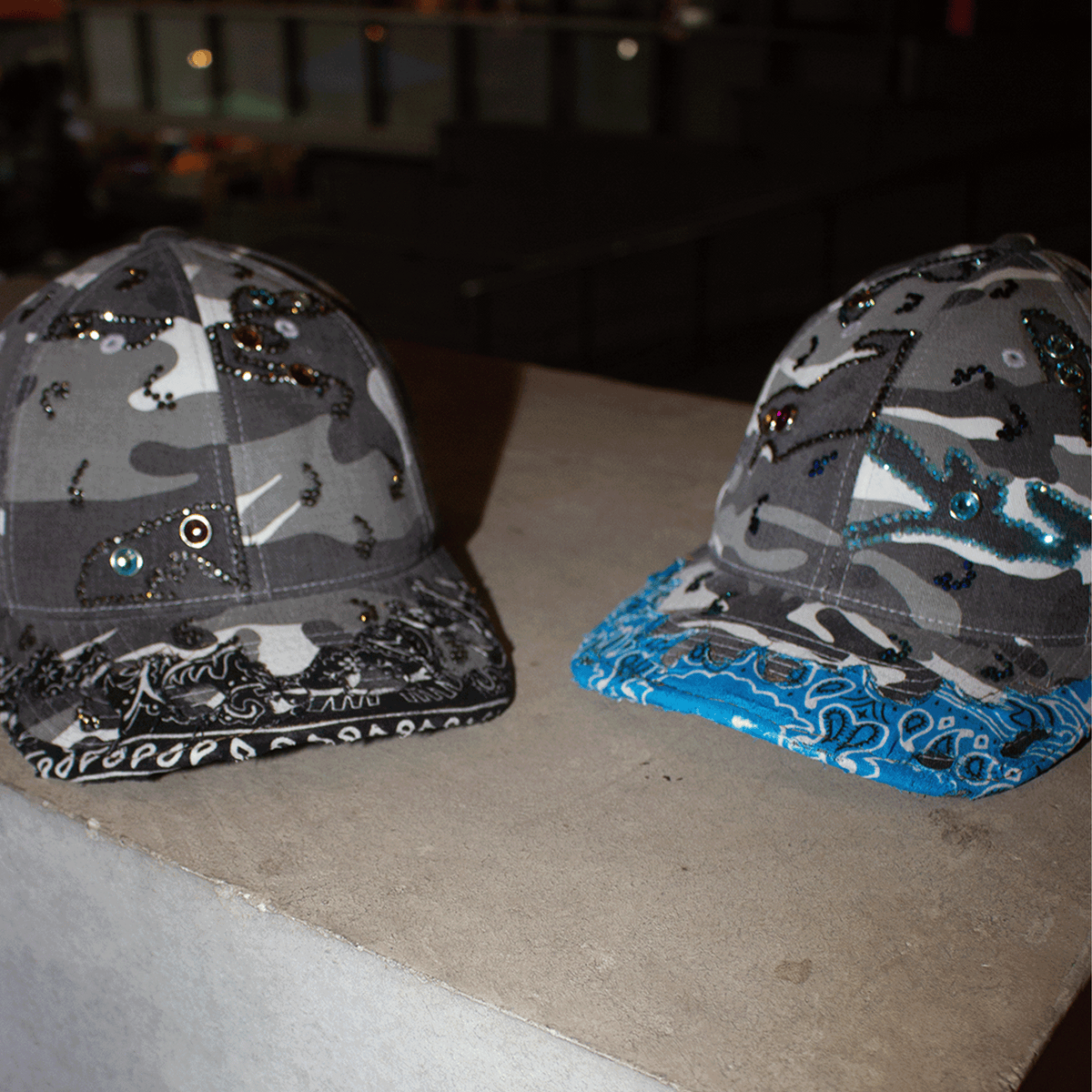 RIVA × DUGOUT PAISLEY CAMO STUDS CAP BLACK