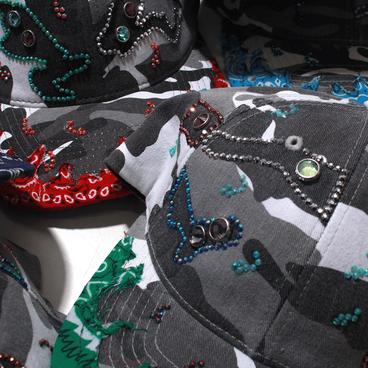 RIVA × DUGOUT PAISLEY CAMO STUDS CAP BLACK