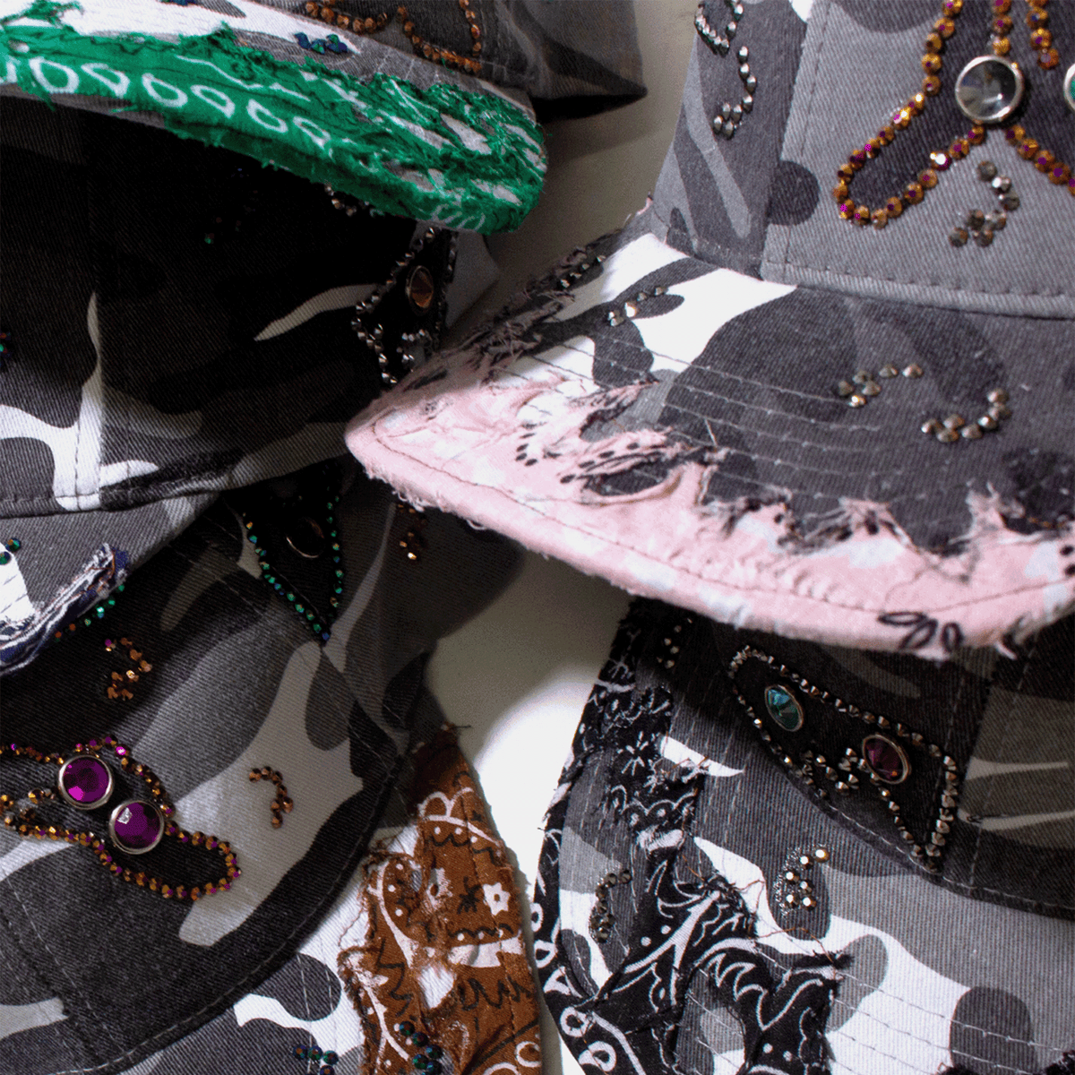 RIVA × DUGOUT PAISLEY CAMO STUDS CAP BLACK